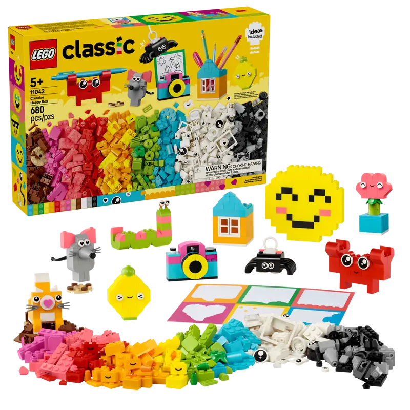 LEGO Classic building set with colorful bricks and accessories on a white background