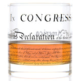 Rocks glass with text design on a white background.