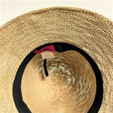 Hat - Grey Cotton Black Ribbon
