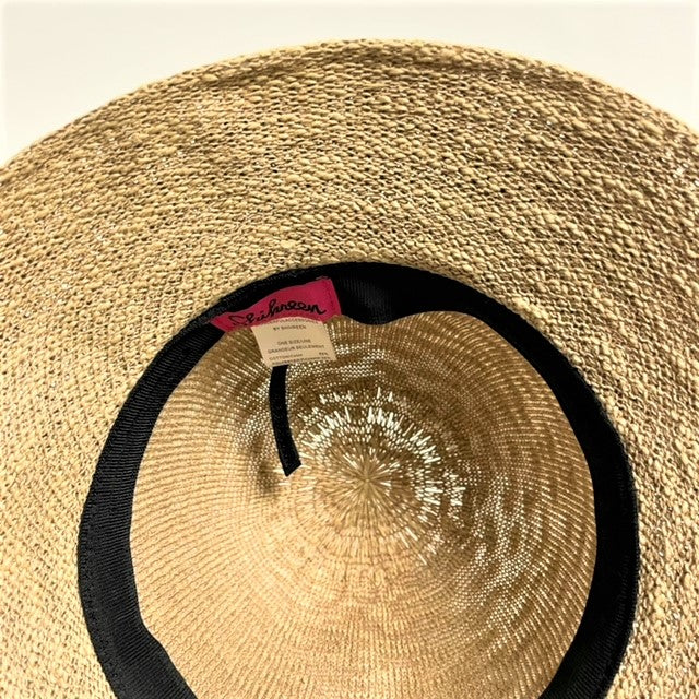 Hat - Grey Cotton Black Ribbon