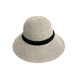 Hat - Grey Cotton Black Ribbon