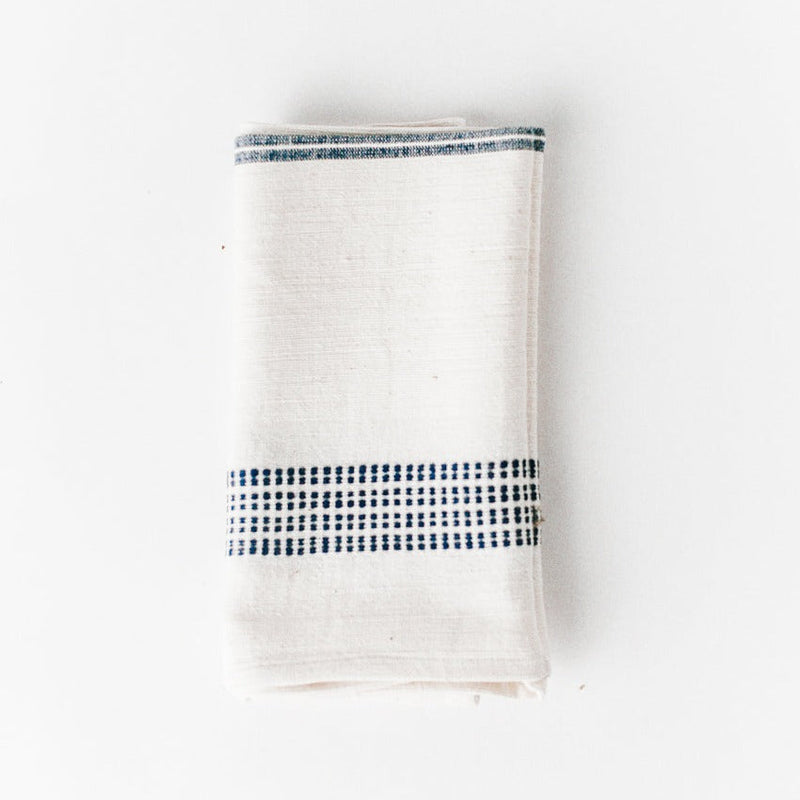 Aden Napkins, Natural / Navy - set of 4