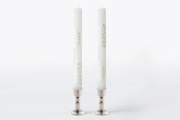 White on White Painted Candles