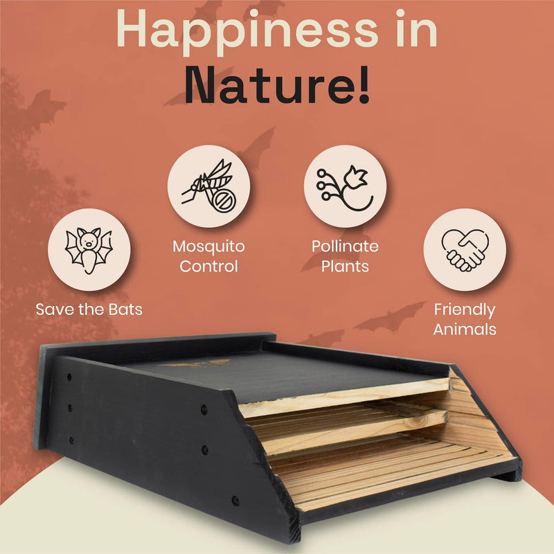 Bat House Black Double-Chamber