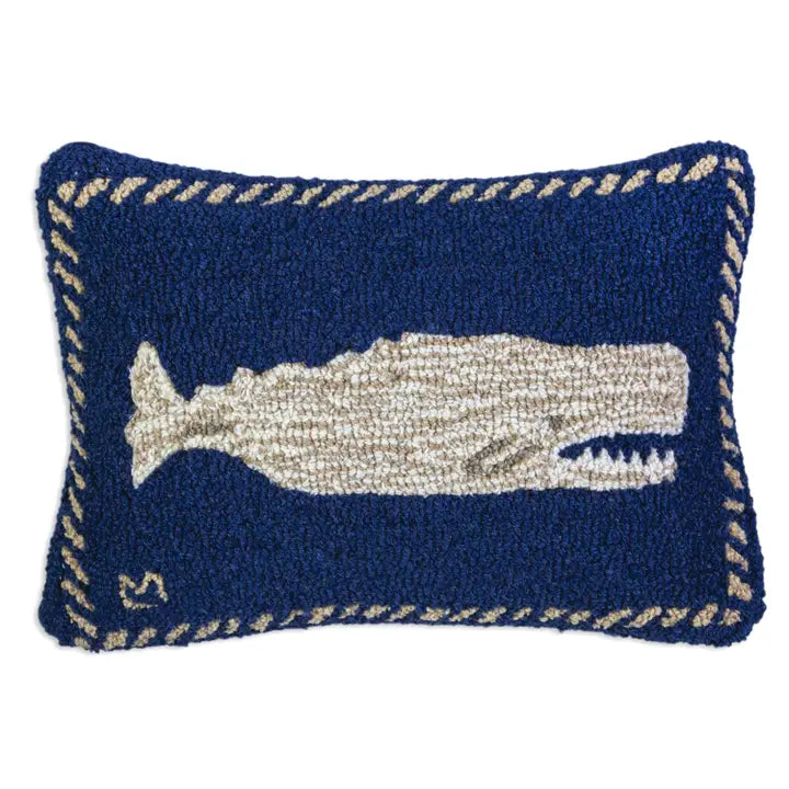 Pillow Moby Dick 12x18 Hooked Wool