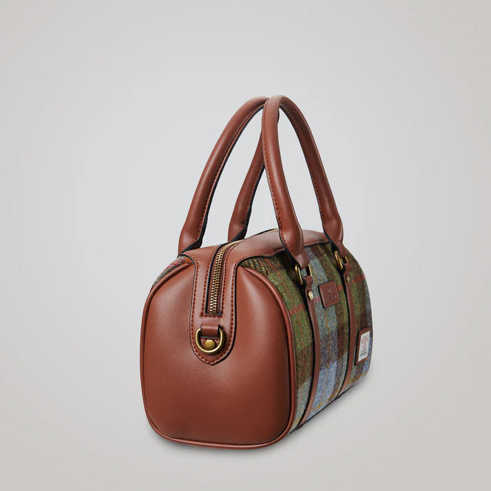 Duffel Bag Medium Chestnut and Blue Tartan