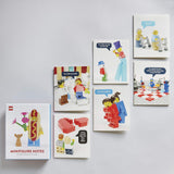 Set of LEGO-themed greeting cards on a light gray background
