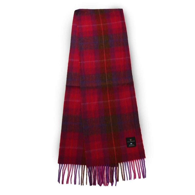 Scarf - Medium Fuchsia Tartan Lambs Wool