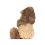 Plush toy with a smiling face on a white background