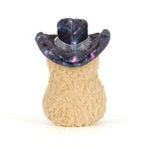 Plush peanut with a galaxy-patterned top on a white background