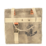 Canvas tote bag with anchor design on a white background