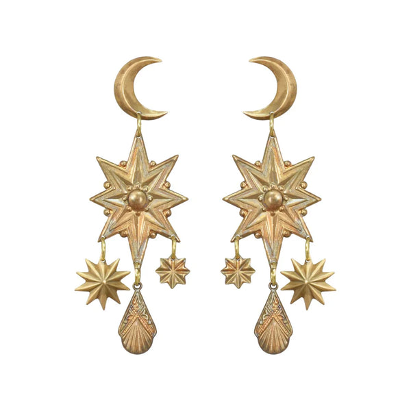 Earrings Astronomy Sun Moon + Stars