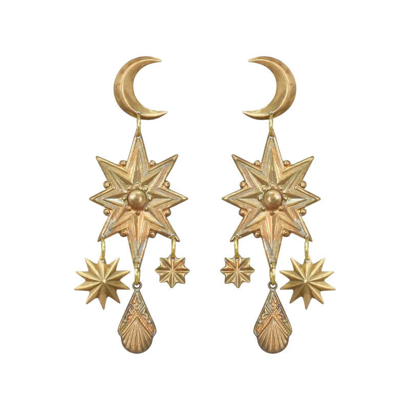 Earrings Astronomy Sun Moon + Stars