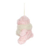 Pink plush bear ornament