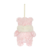 Pink plush bear ornament