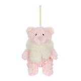 Pink plush bear ornament