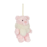 Pink plush bear ornament