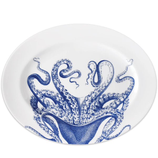 Large Oval Rimmed Platter - Blue Lucy