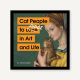 Book cover with a woman holding a cat and text about cats in art and life