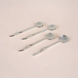 S/4 Stainless Silver Finish Wavy Spoons