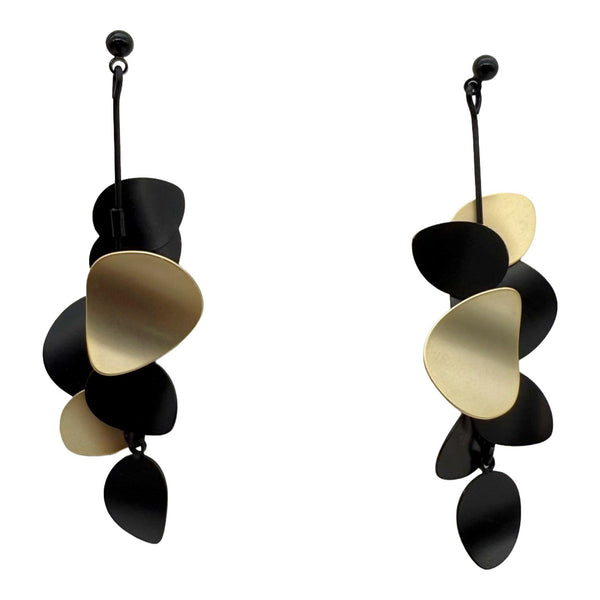 Earrings Florae Black Gold
