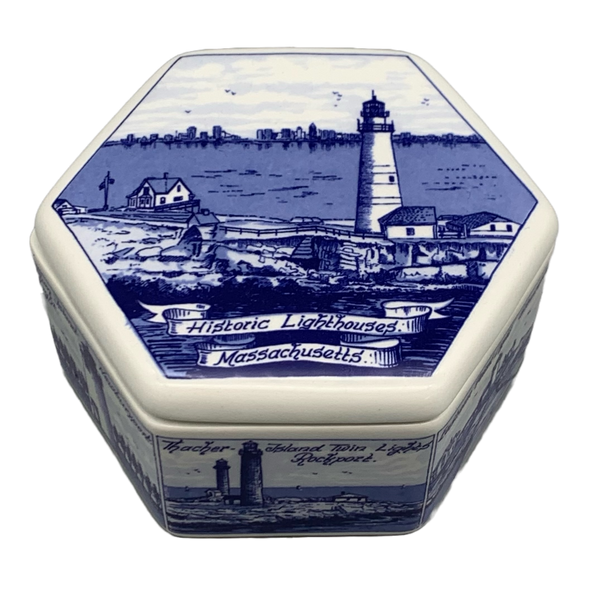 Box - Delft Blue Historic Lighthouse of Massachusetts