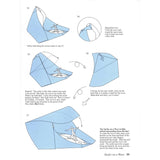A printed instruction sheet showing step-by-step folding directions for a surfboard, with numbered panels, arrows, and explanatory text on a white page.