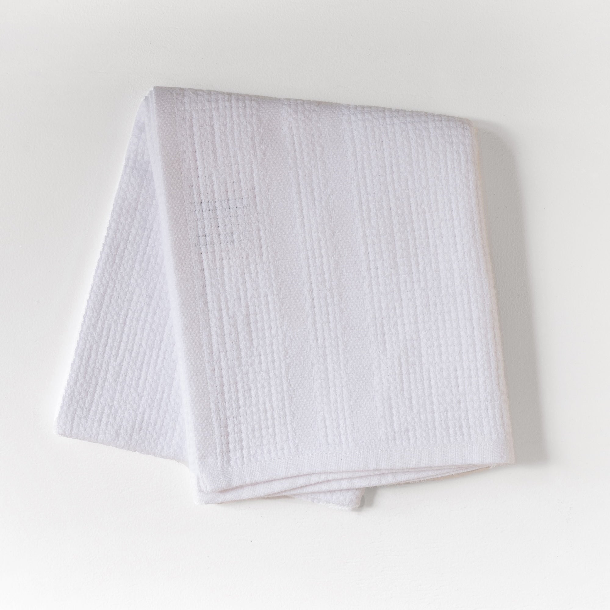 S/2 Organic Block Rib Hand Towel - White – PEM Shop