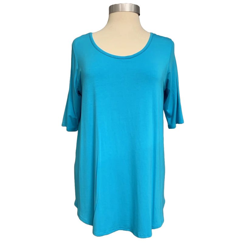 Top Azul 3/4 Sleeve