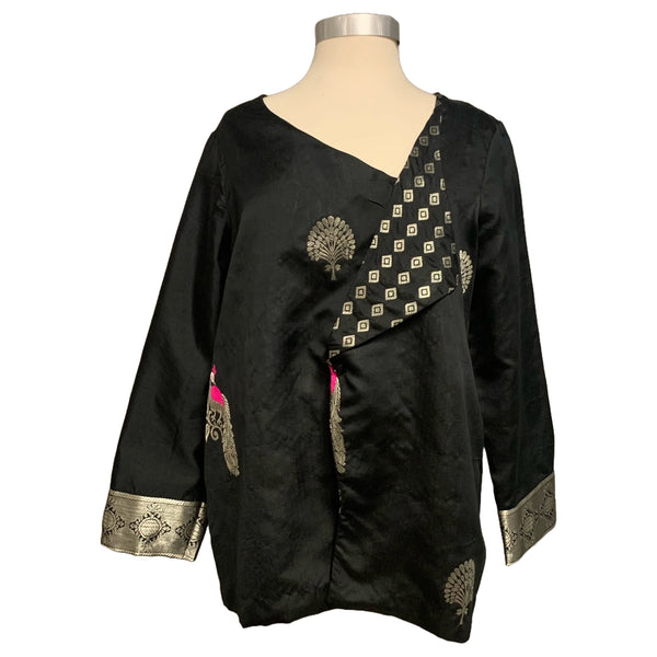 Jacket Sari Black Peacock