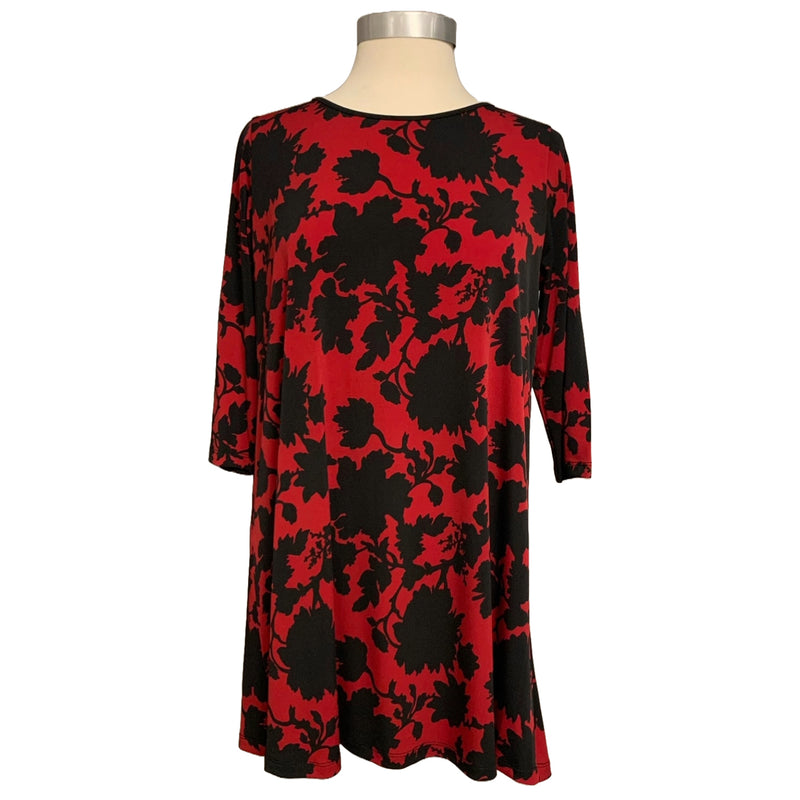 Top Diane Red Black Floral