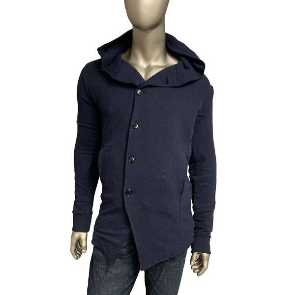 Cardigan Hooded Asymmetric Closure Navy