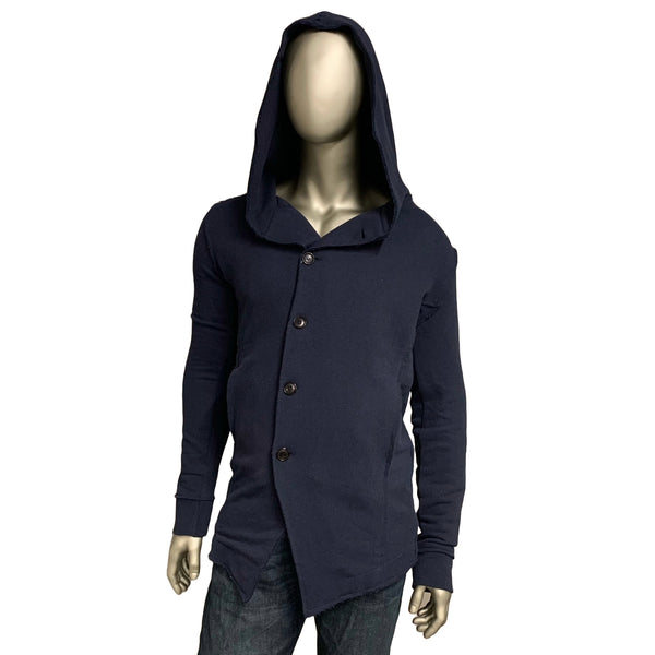 Cardigan Hooded Asymmetric Closure Navy