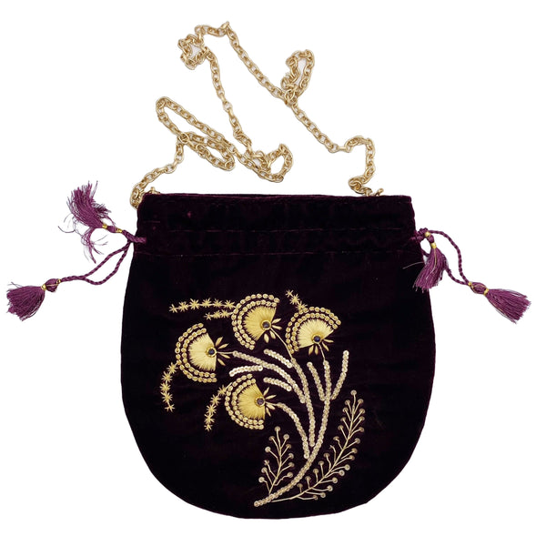 Drawstring Bag Isabella Stewart Gardner Purple Velvet