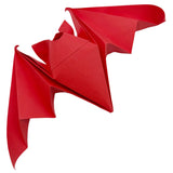 Red origami bat on a white background