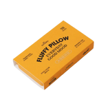 A bright orange rectangular box of Fluffy Pillow incense sticks, shown at an angle on a clean white background.