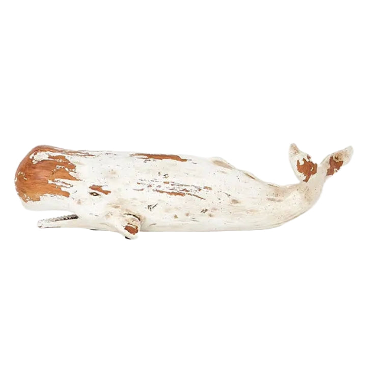 White Sperm Whale in Aged Resin