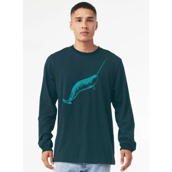 T-Shirt Narwhal Green Long Sleeve