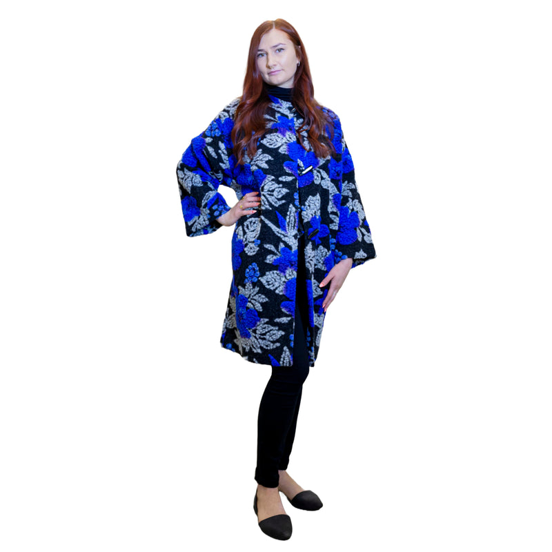 Coat Midi Cobalt Floral