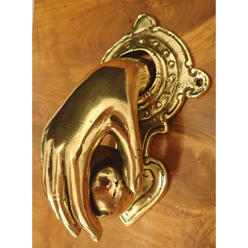 Door Knocker - Hand with Ball Solid Brass