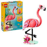LEGO Creator flamingo set with packaging on a white background