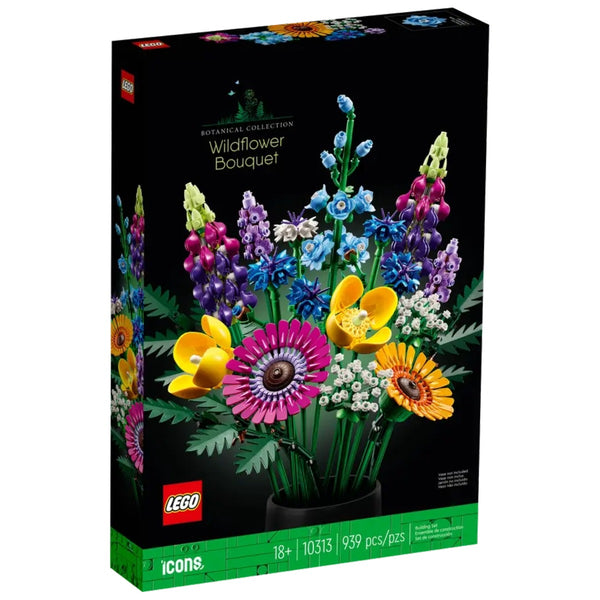 LEGO Wildflower Bouquet set packaging with colorful flowers and LEGO logo.