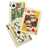Three playing cards: Jack of Spades, King of Hearts, and Ace of Spades on a white background.