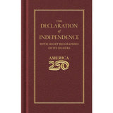 Maroon book titled 'The Declaration of Independence' with gold text and design on a white background