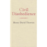 Book cover of 'Civil Disobedience' by Henry David Thoreau with red text on a beige background