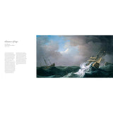 Painting of ships at sea with dramatic clouds and lighting.