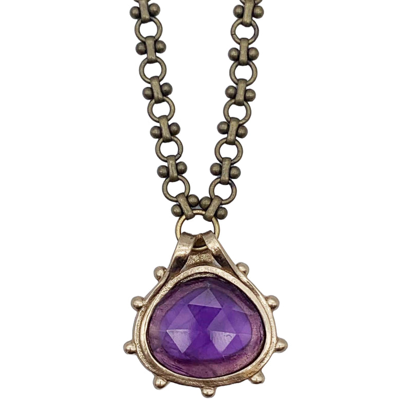 Necklace Catherine De' Medici Rose Cut Amethyst