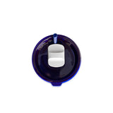 Blue plastic container with a white interior on a white background