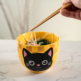 Donburi Bowl with Chopsticks - Lucky Cats