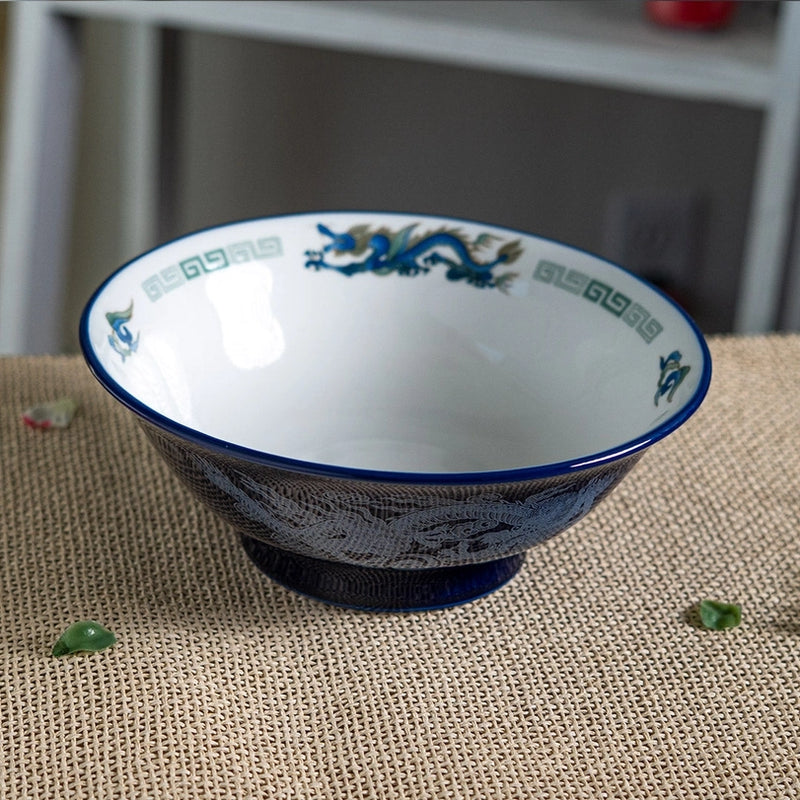 Ramen Bowl - Blue Dragon Mino Ware